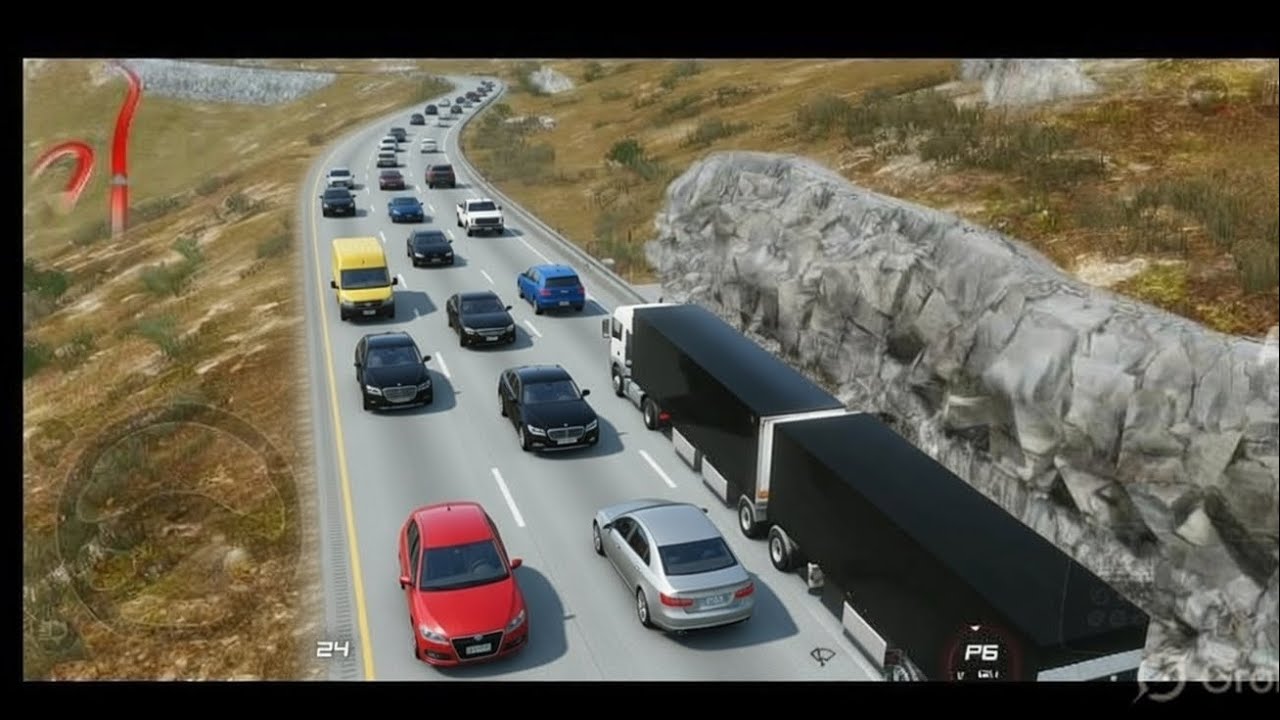 Mountain Jam Extreme Truck Survival Combines the traffic jam with mountain peril and with challenge 