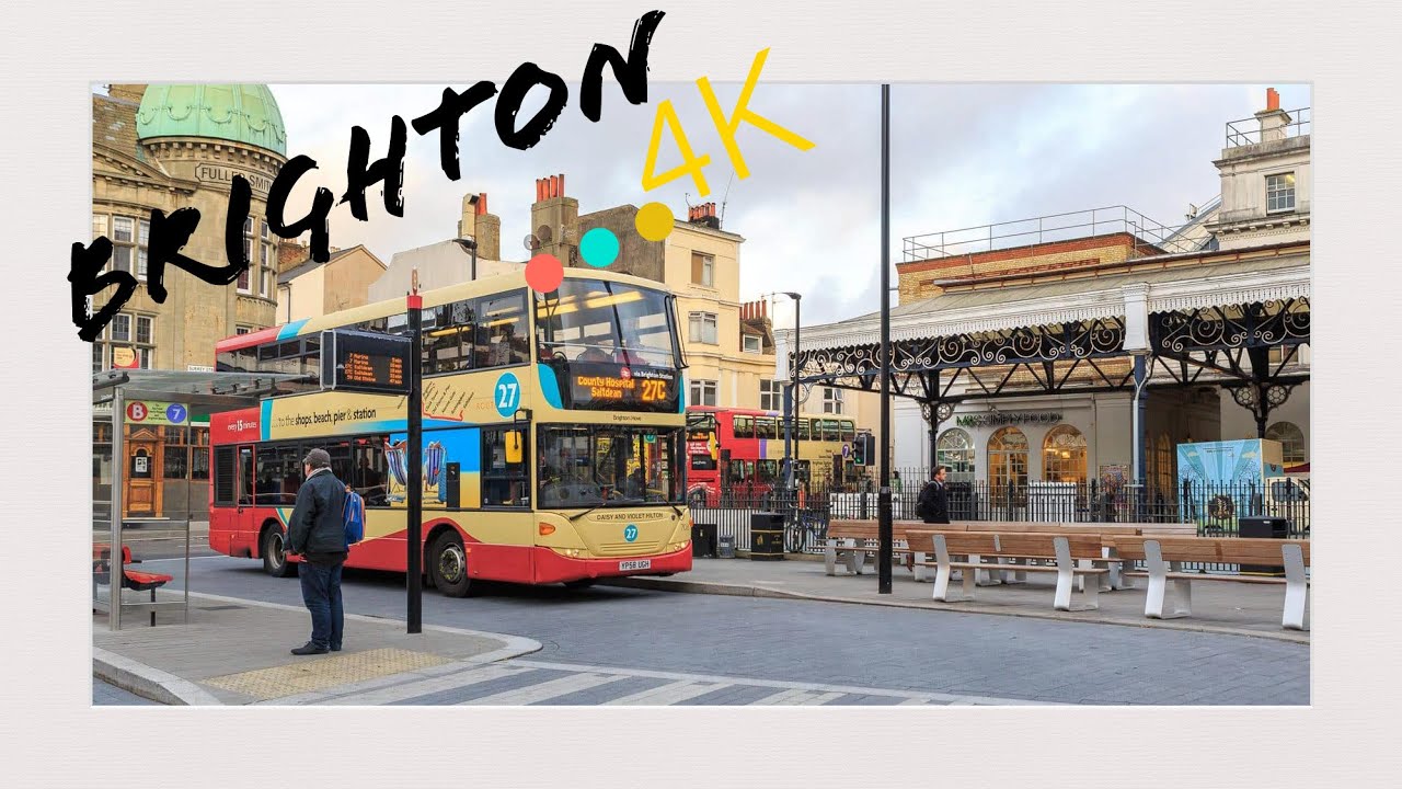 Walking Tour | Brighton Train Station to Beach | Brighton High Street | 4K | Ambiance Sound