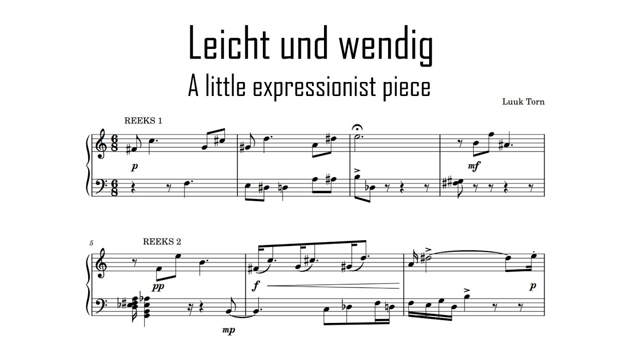 Expressionist piece with a dodecaphonic melody by Luuk Torn