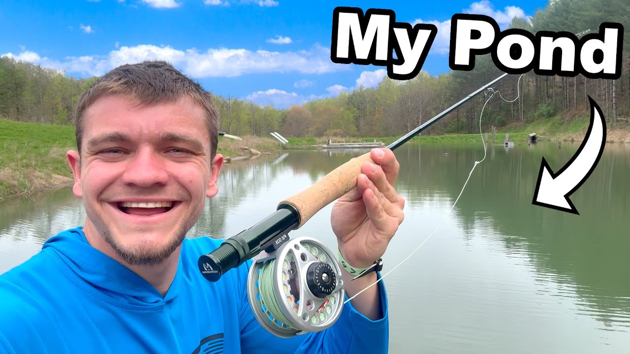 I Went Fly Fishing in My Pond for the First Time!