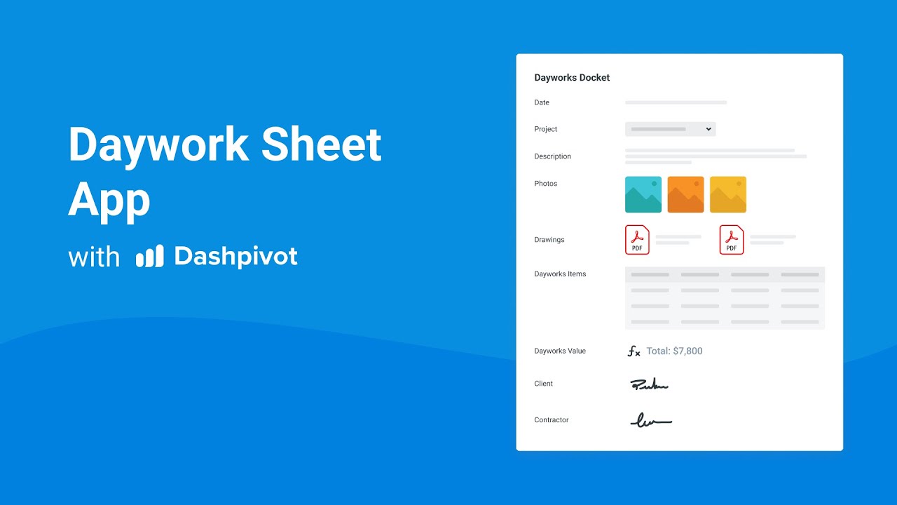 Easily improve how you manage Daywork Sheets with Dashpivot