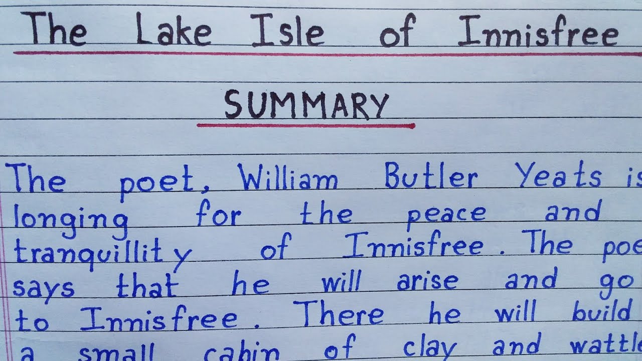 The Lake Isle of Innisfree | Poem  SUMMARY | Class 9 | @IndrajitGoswami0607