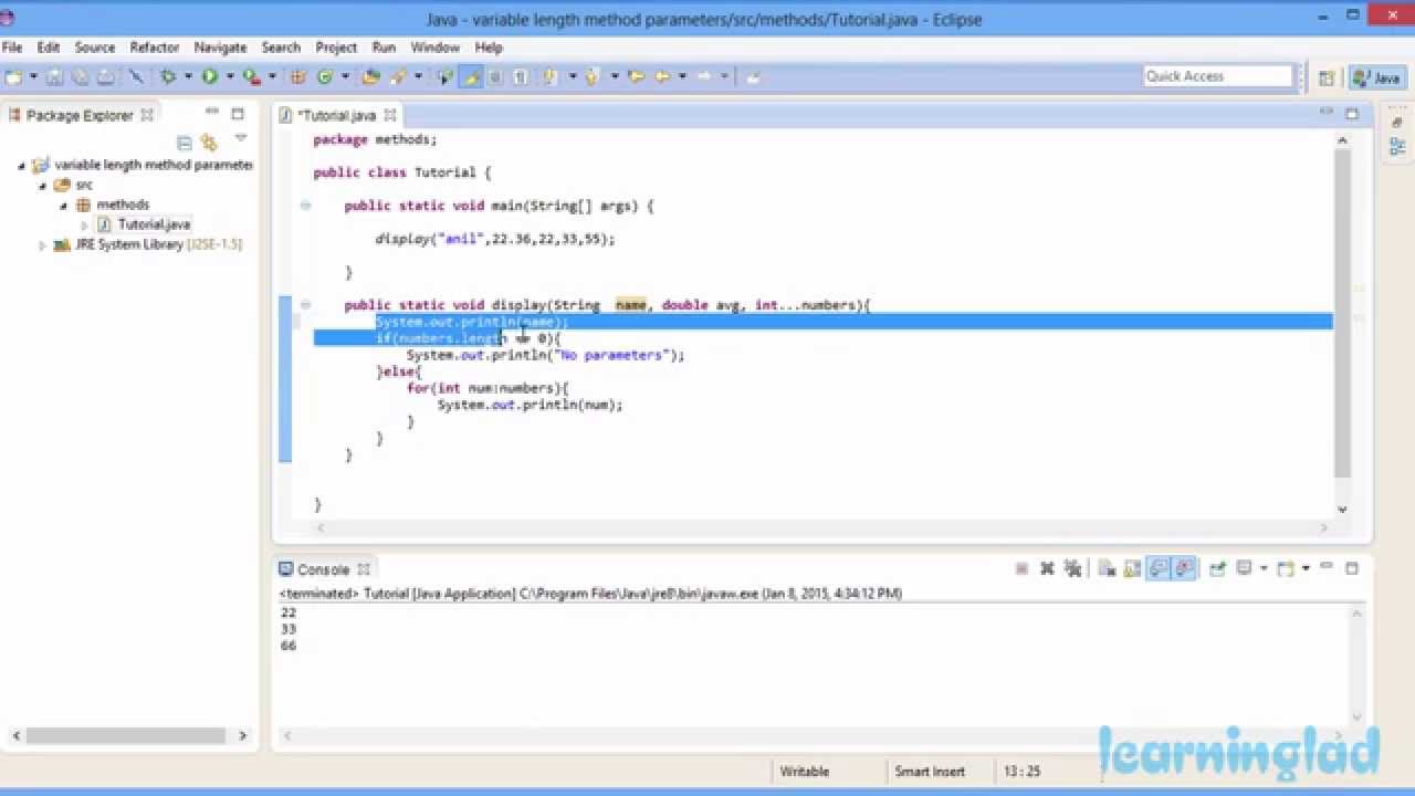 Java Methods with Variable Number of Parameters Video Tutorial