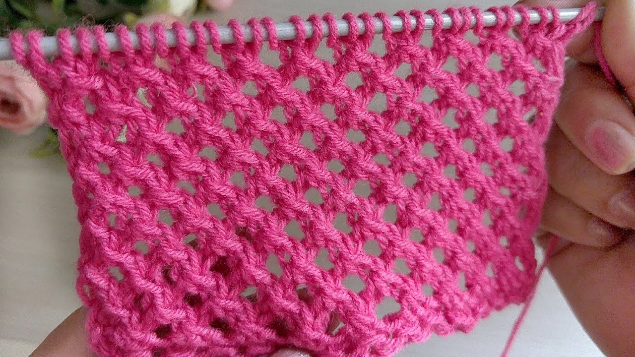 बेहद आसान खुबसूरत जाली बुनाई, Very Easy Openwork Knitting Pattern for all Projects