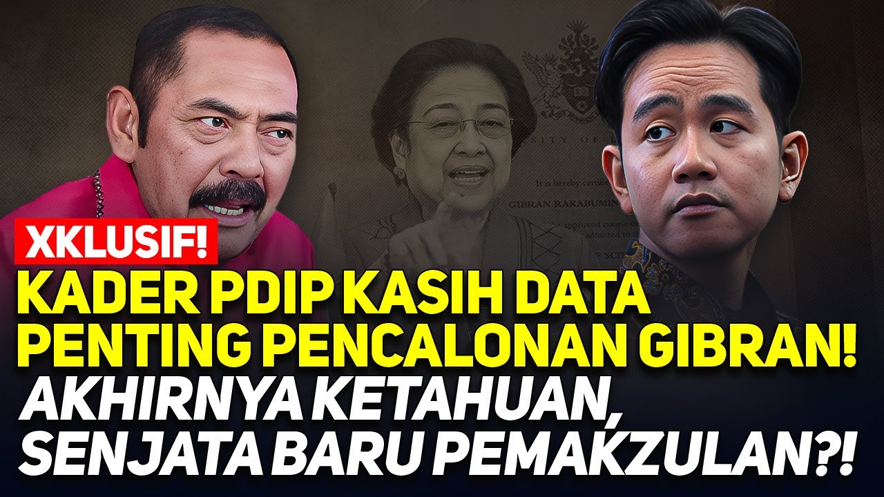 XKLUSIF! KADER PDIP KASIH DATA PENTING PENCALONAN GIBRAN! SENJATA BARU PEMAKZULAN?!