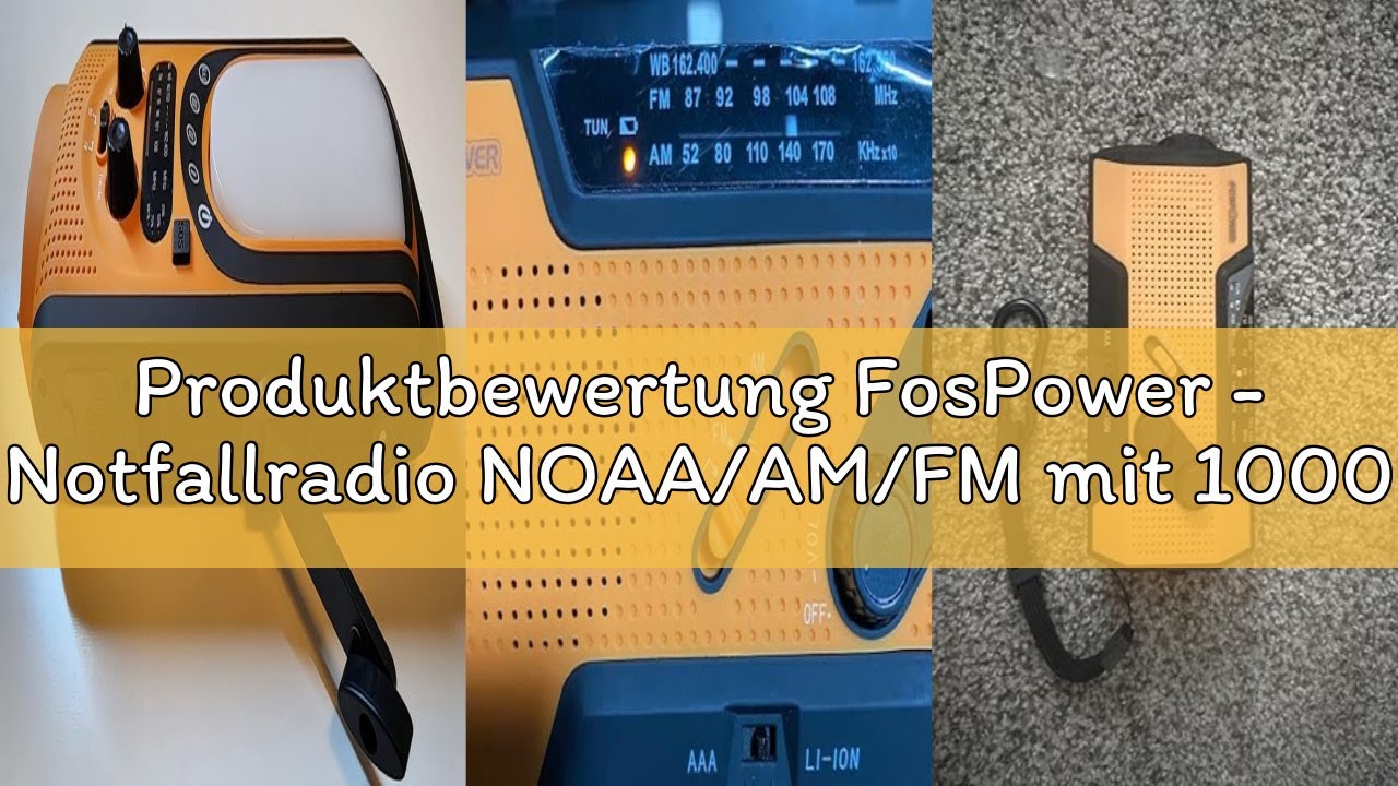 Produktbewertung FosPower - Notfallradio NOAA/AM/FM mit 10000mAh Tragbare Powerbank - Aufladung per