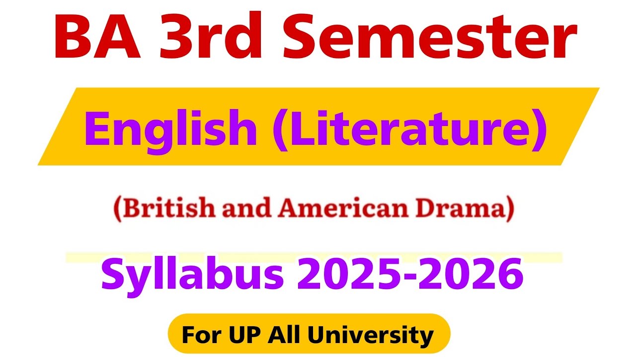 BA 3rd semester english syllabus 2025-2026 | ba 3rd semester english literature syllabus 2025-2026