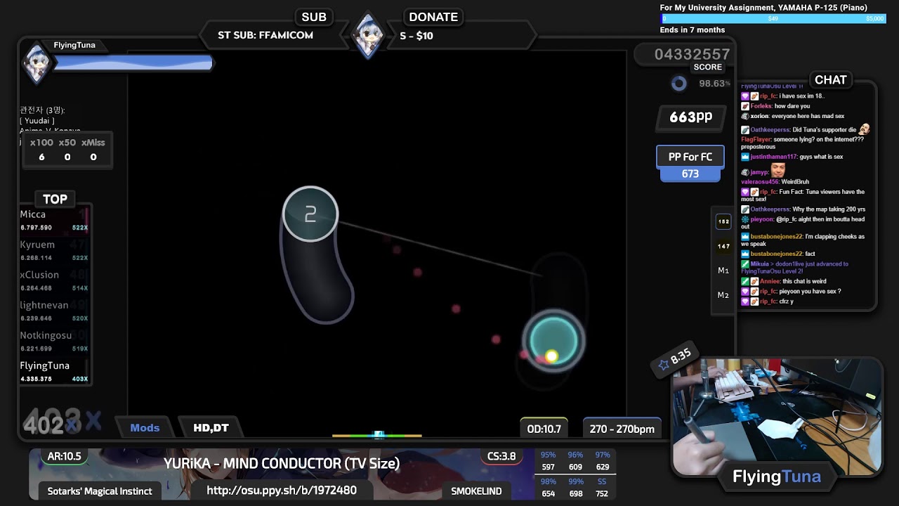 [Live] FlyingTuna | YURiKA - MIND CONDUCTOR [Sotarks' Magical Instinct] +HDDT 98.91% {#1 692pp FC}
