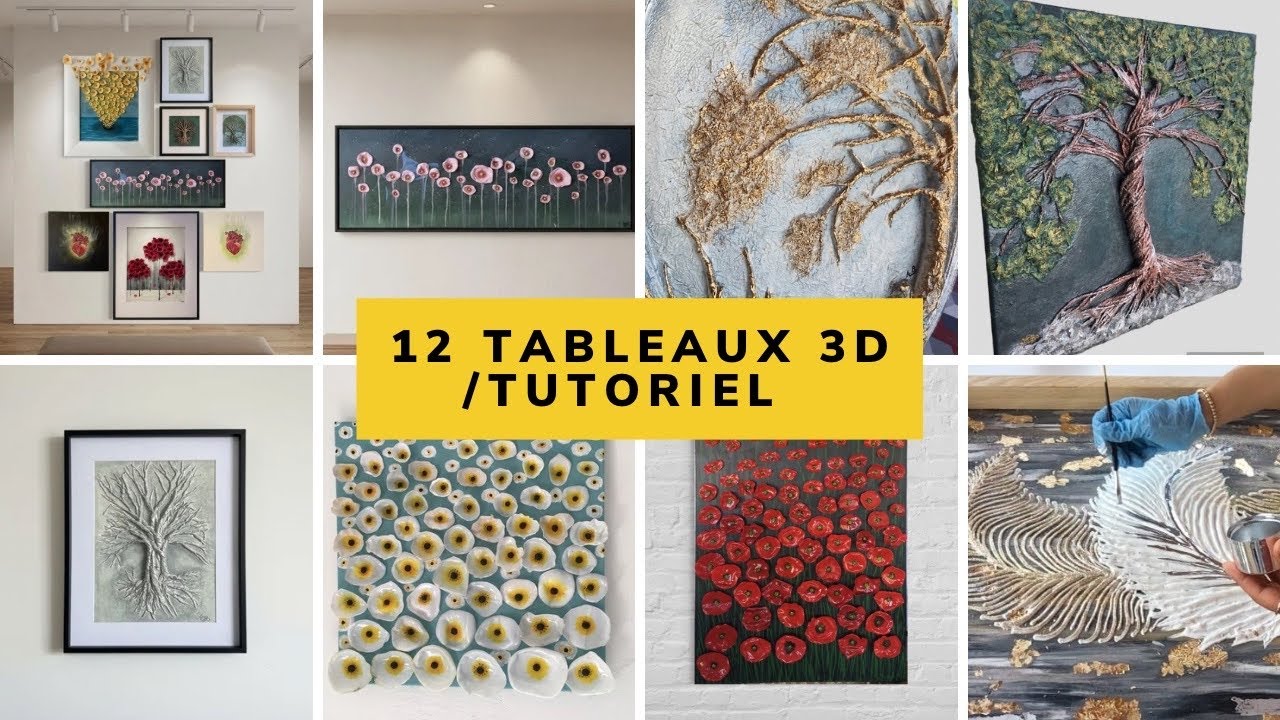 #Diy #Tableaux 3D #ideasforhome #12idées, comment réaliser des déco coresponsable l’art#peinturedeco