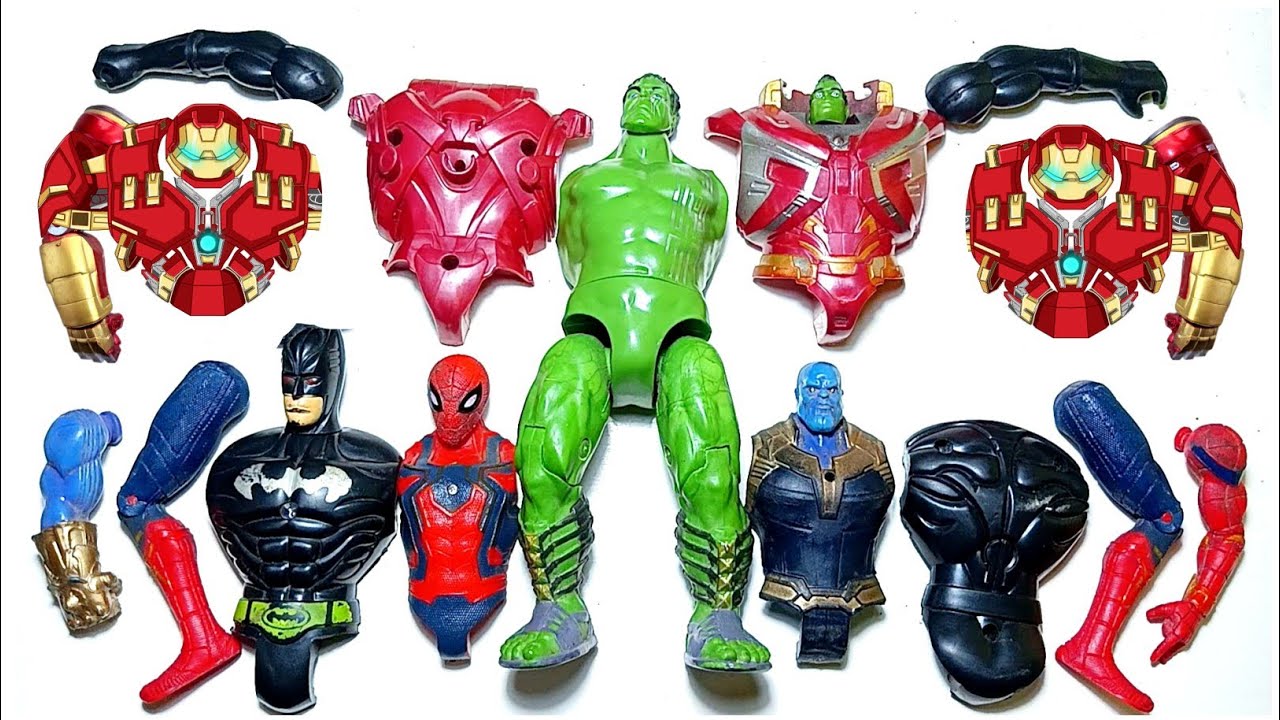 Avengers Superheroes Action Figures, Spider-Man, Hulk, Thanos, Batman, Hulkbuster