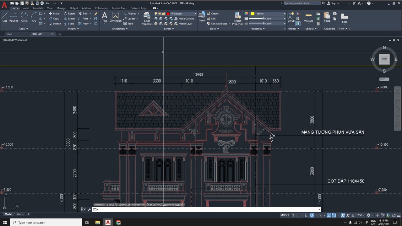 Dựng mái A liền khối với 3Ds max