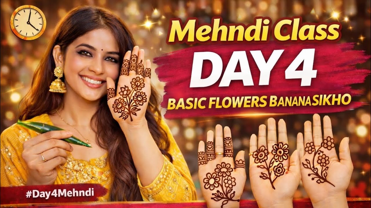 Day 4 Mehndi Class | Paisley Mehndi Design for Beginners | Step by Step
