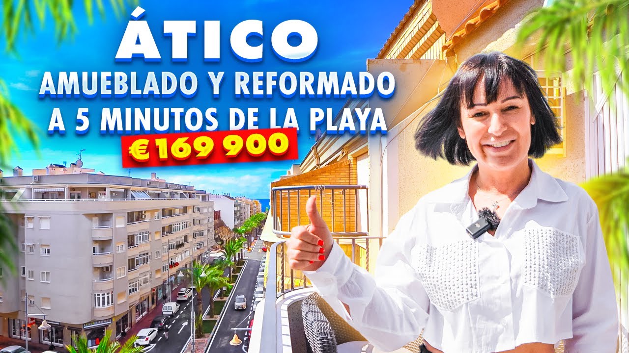 Ático en venta en Torrevieja a 400 m de la Playa, Gran terraza, Vistas al mar, 3 dormitorios