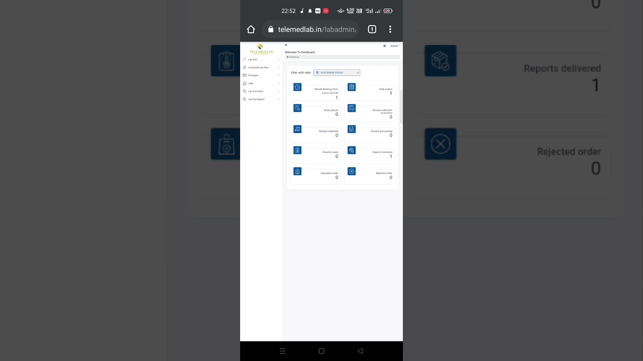 Demo Telemedlab Diagnostic web portal | Guide for Lab service provider | Web portal Guide |