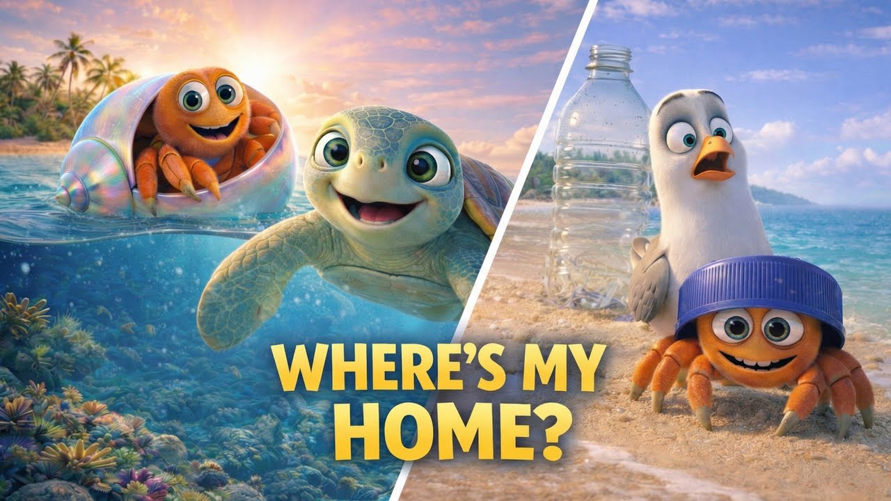 Where’s My Home? | Baby Hermit Crab Finds a Shell (AI Animation)