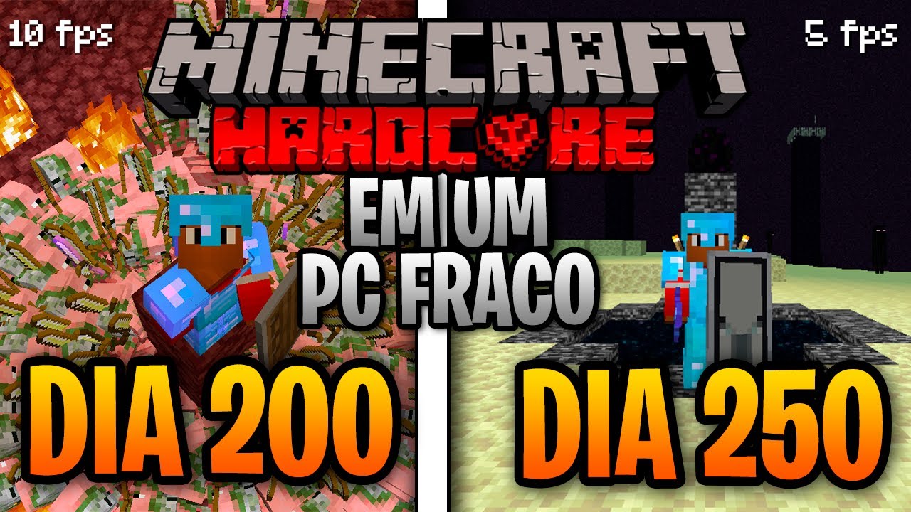 Eu Sobrevivi 250 Dias no Minecraft Hardcore Em Um Pc Fraco - O Fim? - EBDI #2.5