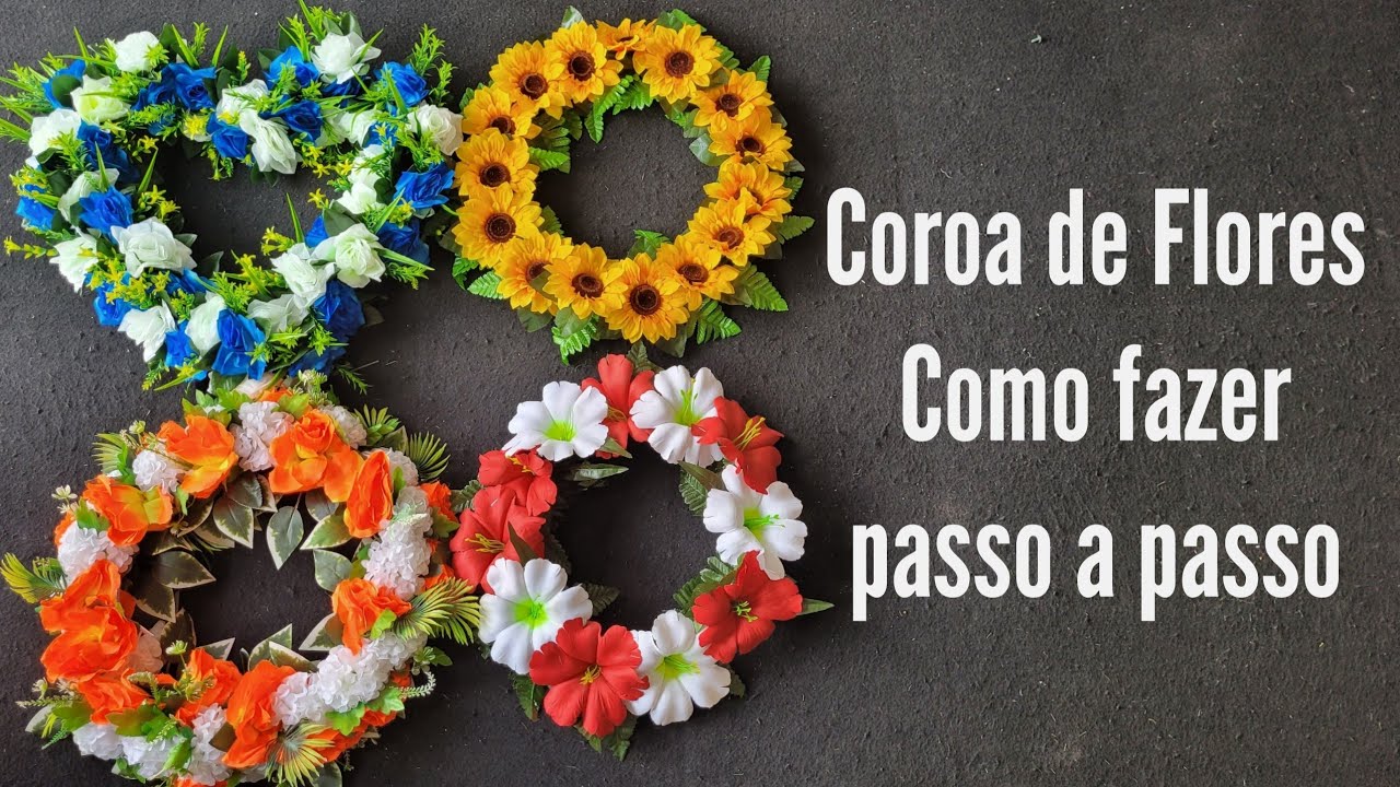 Coroa para finados - como fazer coroa de flores artificiais para finados - grinalda  - coroa
