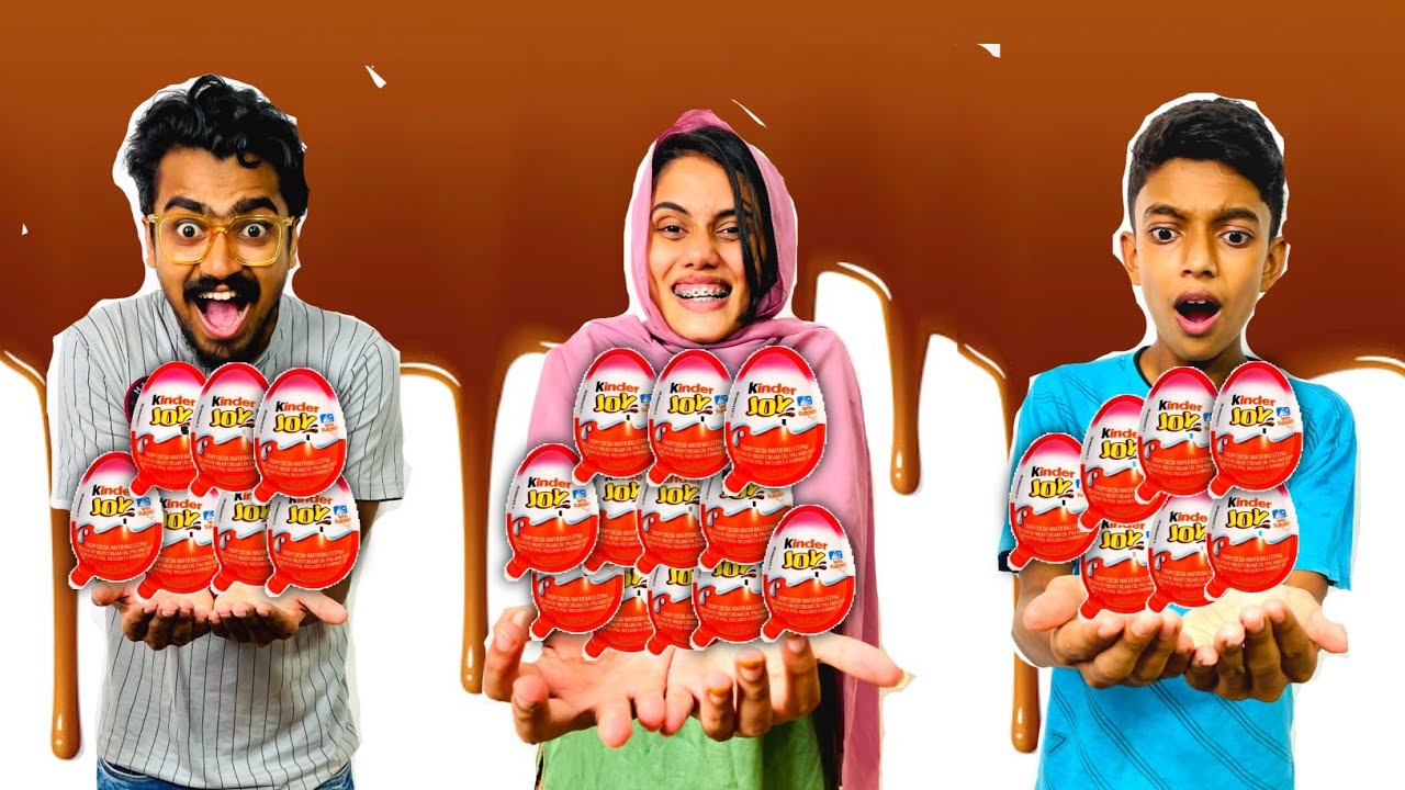 EATING ONLY KINDER JOY FOR 24 HOURS😋🔥 തിന്നു മരിച്ചു🤣🤣HIBA & FAZI