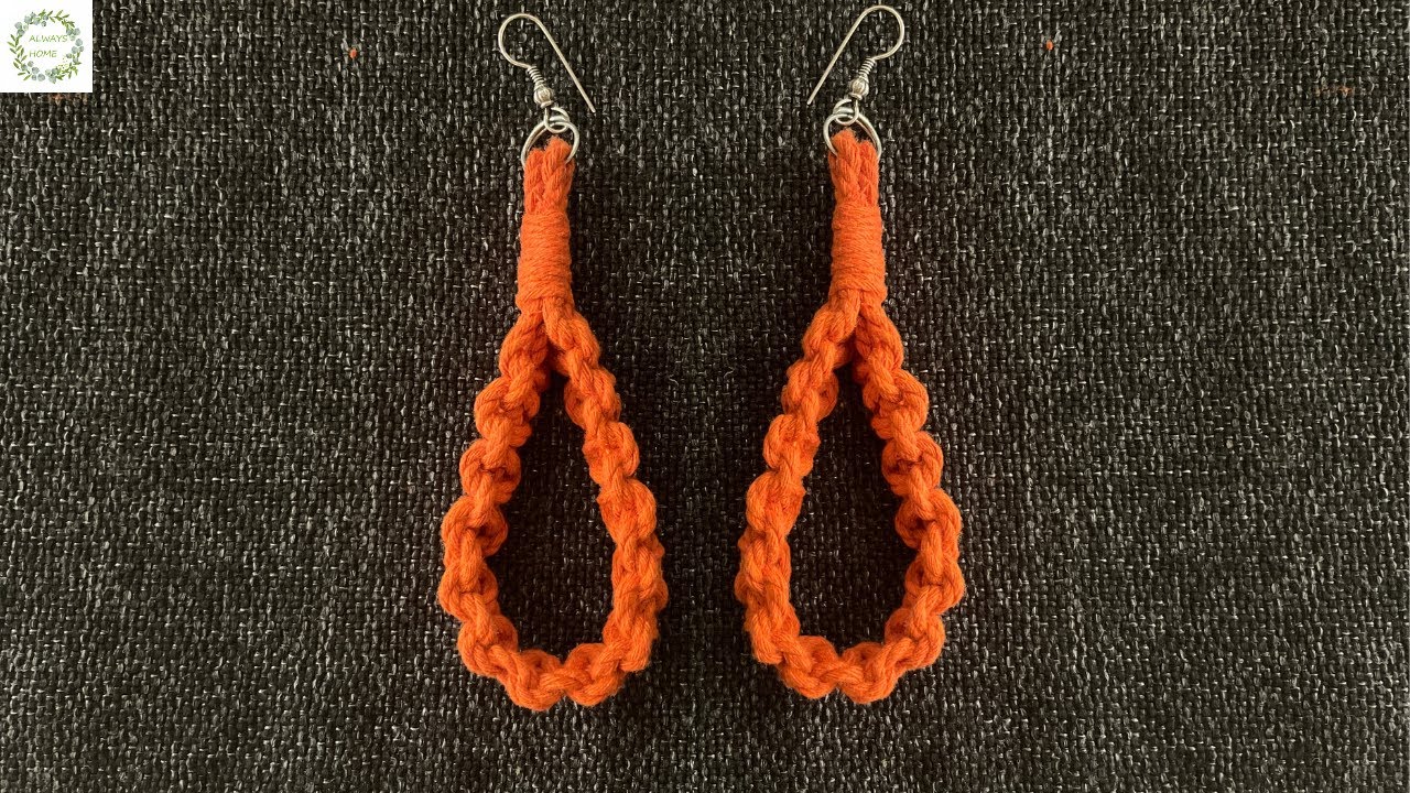 Simple macrame earrings  | DIY earrings | Easy macrame earring tutorial | Boho earrings