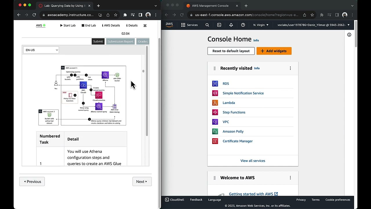 AWS Academy Data Engineering Lab: Querying Data by Using Athena