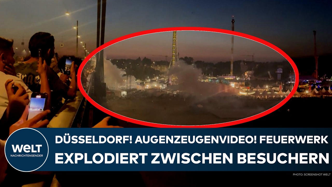 DÜSSELDORF: Augenzeugenvideo! Rheinkirmes! Feuerwerk explodiert zwischen Besuchern - 19 Verletzte!