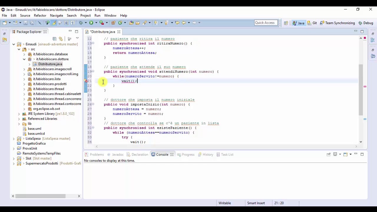 Thread e concorrenza in Java: Coda di attesa dal dottore