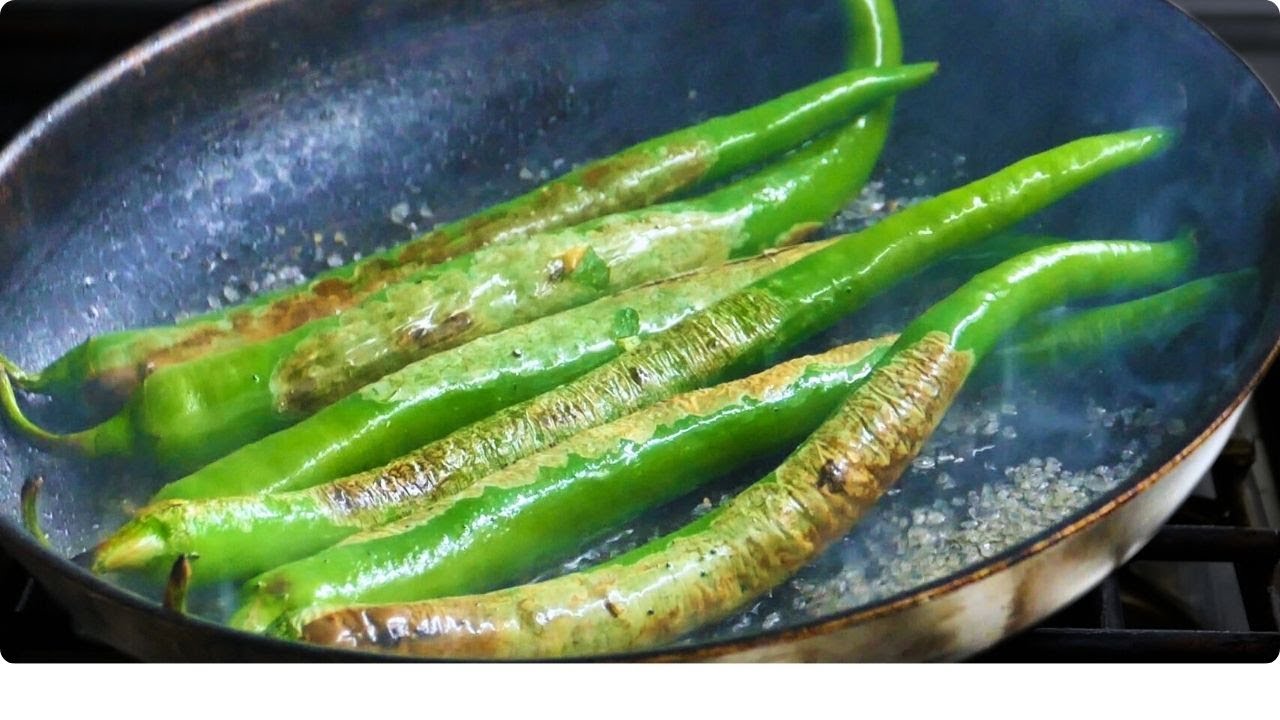 PAN SEARED GREEN CHILI PEPPER II GEGRILLTE GR&Uuml;NE CHILISCHOTE II CHEF RAMY&acute;S KITCHEN