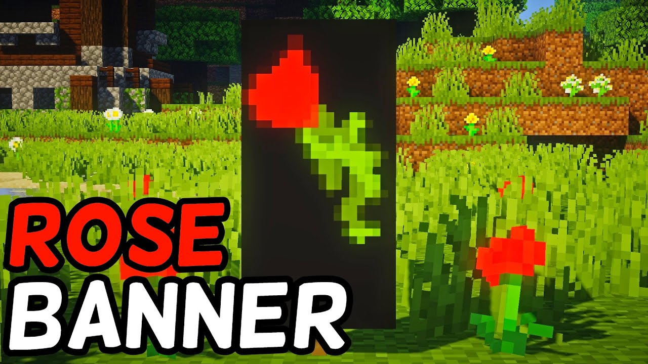 How To Make A Rose Banner in Minecraft! (1.16+) (LOOM CRAFTING)