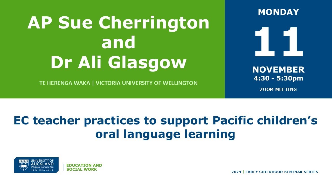 Cherrington & Glasgow - EC teacher practices to support Pacific children’s oral language learning