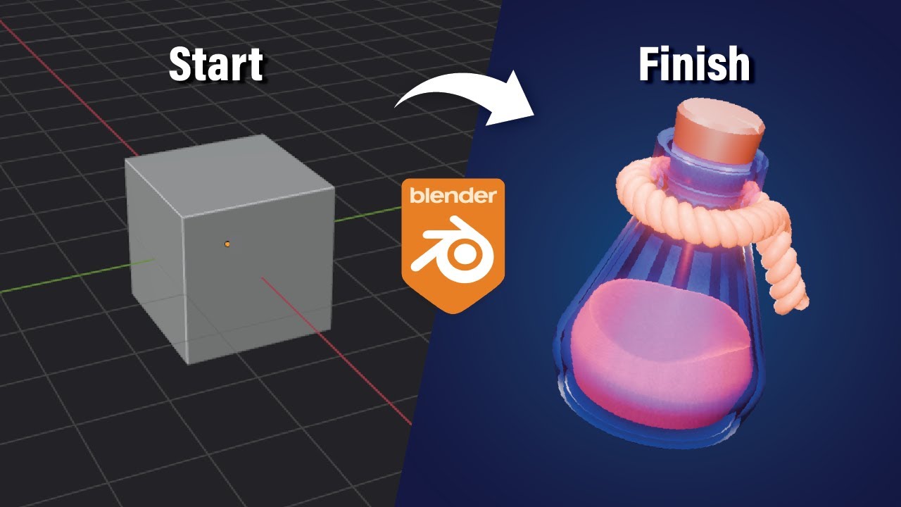 How I made Stylized Potion Bottle in Blender 4.1 [Speed Art]  | BEY 3D