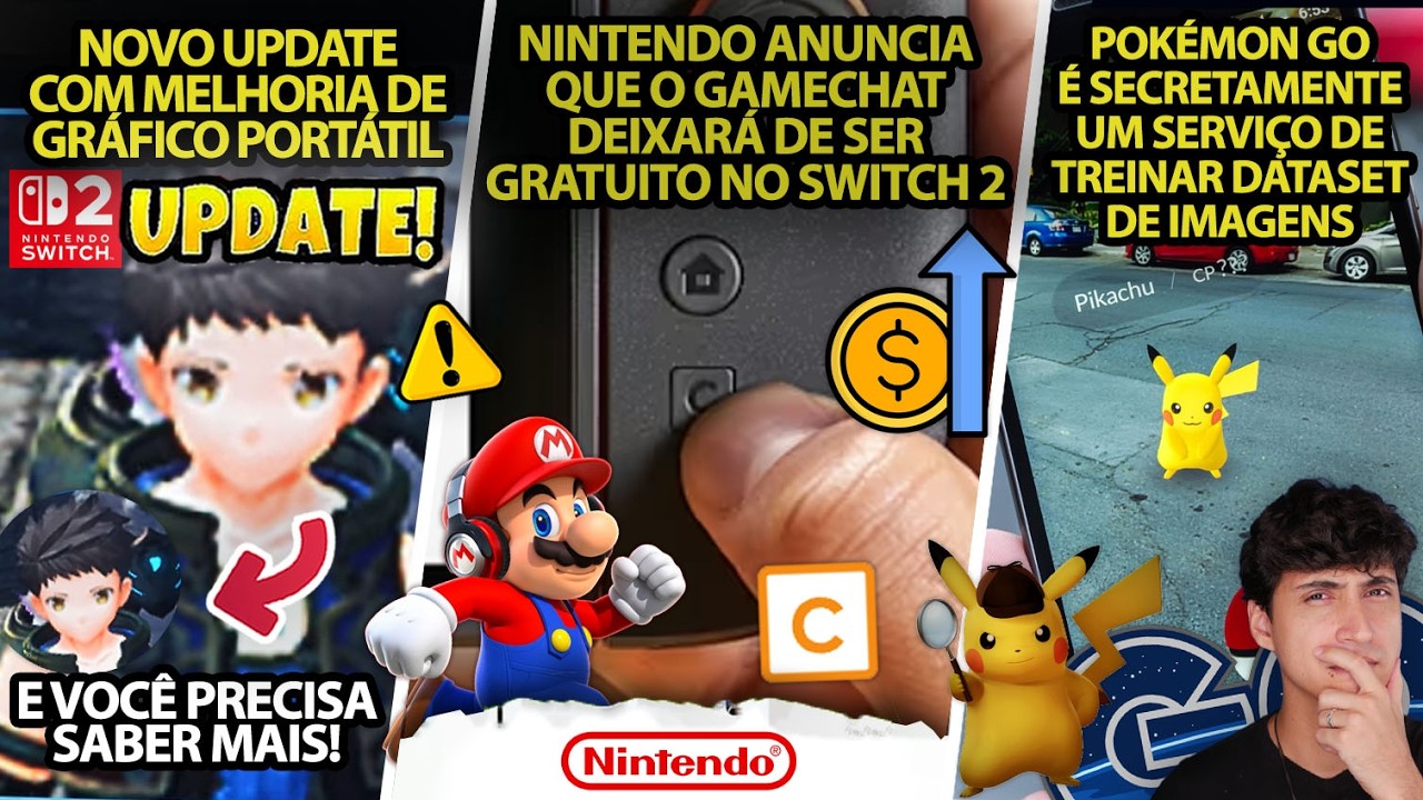 Update GIGANTE com melhoria de Gráfico Portátil tem MAIS DETALHES! | Nintendo Anuncia GameChat Pago!