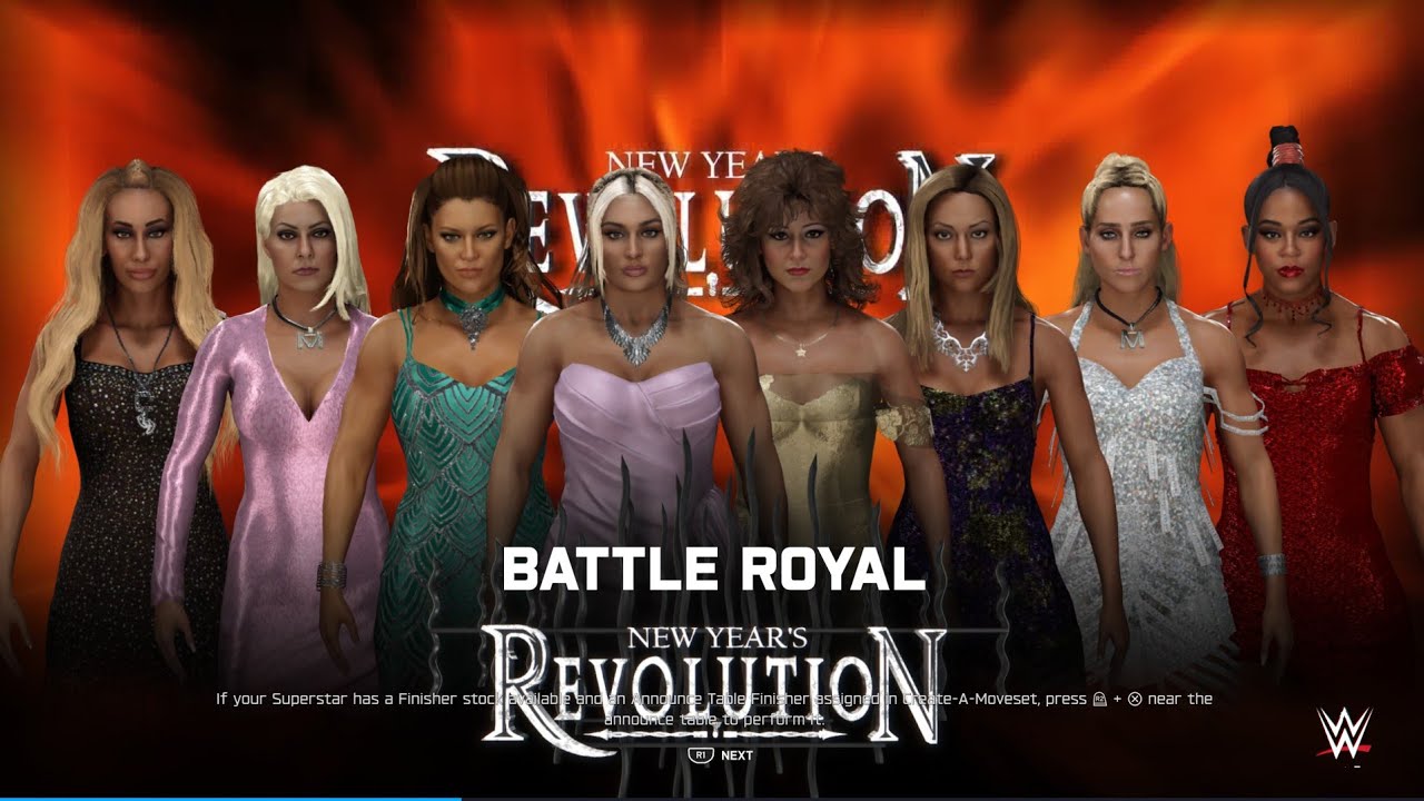 WWE 2K25 Universe Mode: New Years Revolution; Dress To Impress Battle Royal!