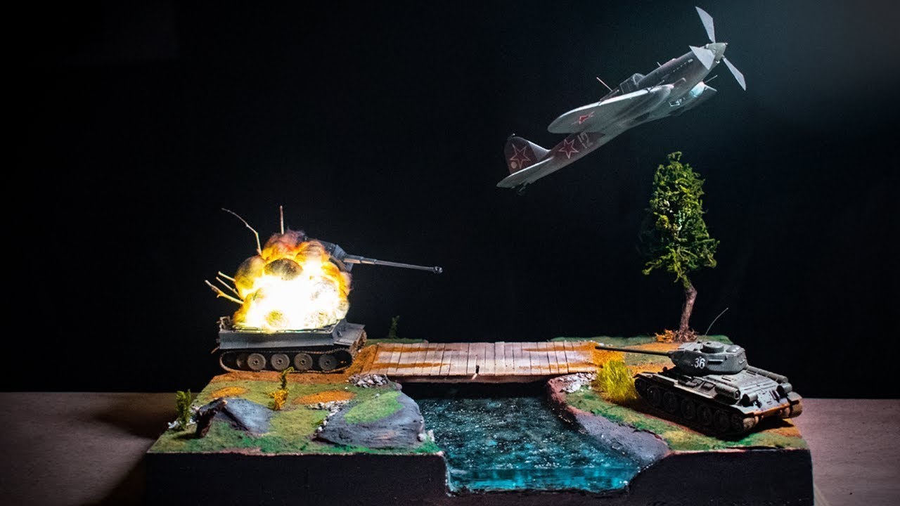 TANK BATTLE DIORAMA EPOXY RESIN HOW TO MAKE
