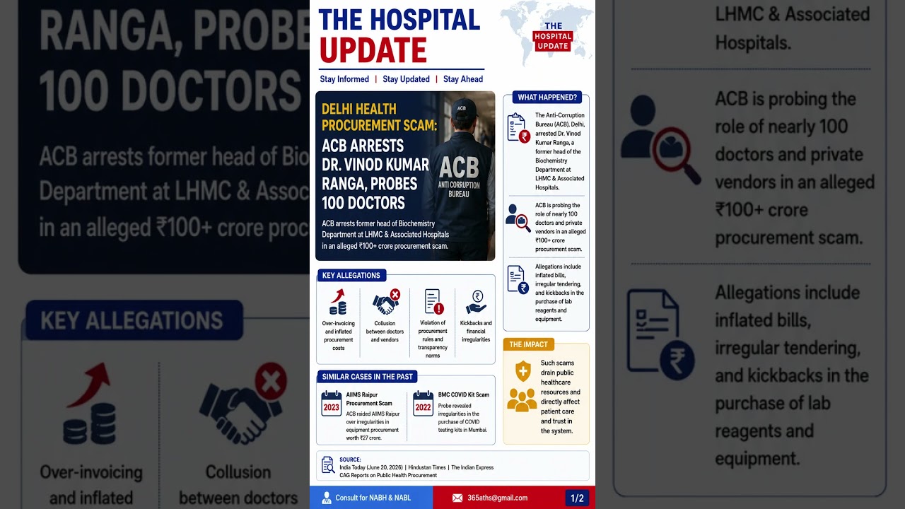 Delhi: Health Procurement Scam Widens: Doctor Arrested, Probe Expands to Nearly 100 Health Officials