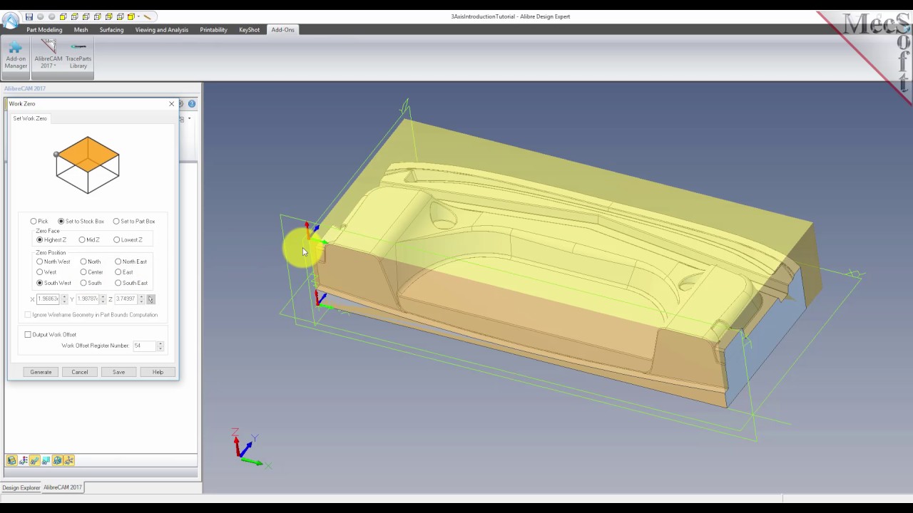 AlibreCAM 2017, 3Axis Introduction