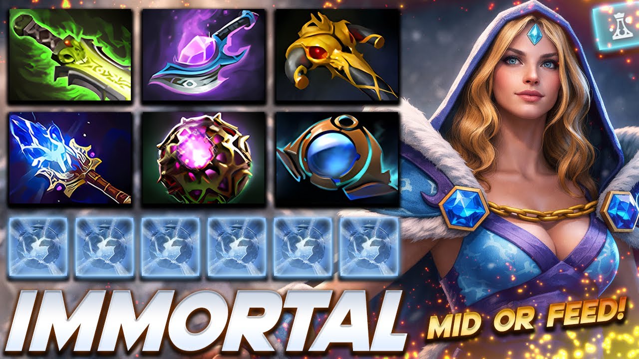 Crystal Maiden MID OR FEED Immortal Rank - Dota 2 Pro Gameplay [Watch & Learn]