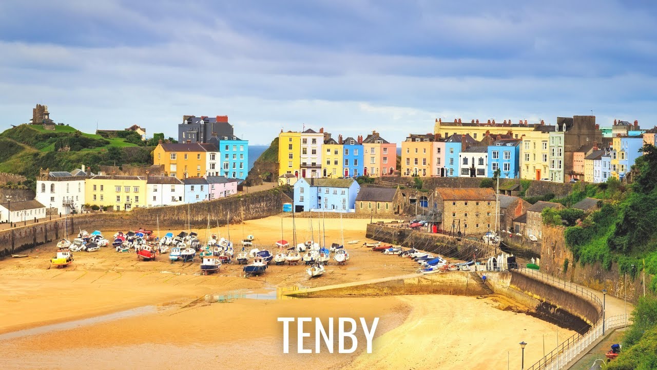 Tenby Harbour Beaches Castle  | Virtual Run / Walk ASMR | Treadmill Workout Scenery | Wales