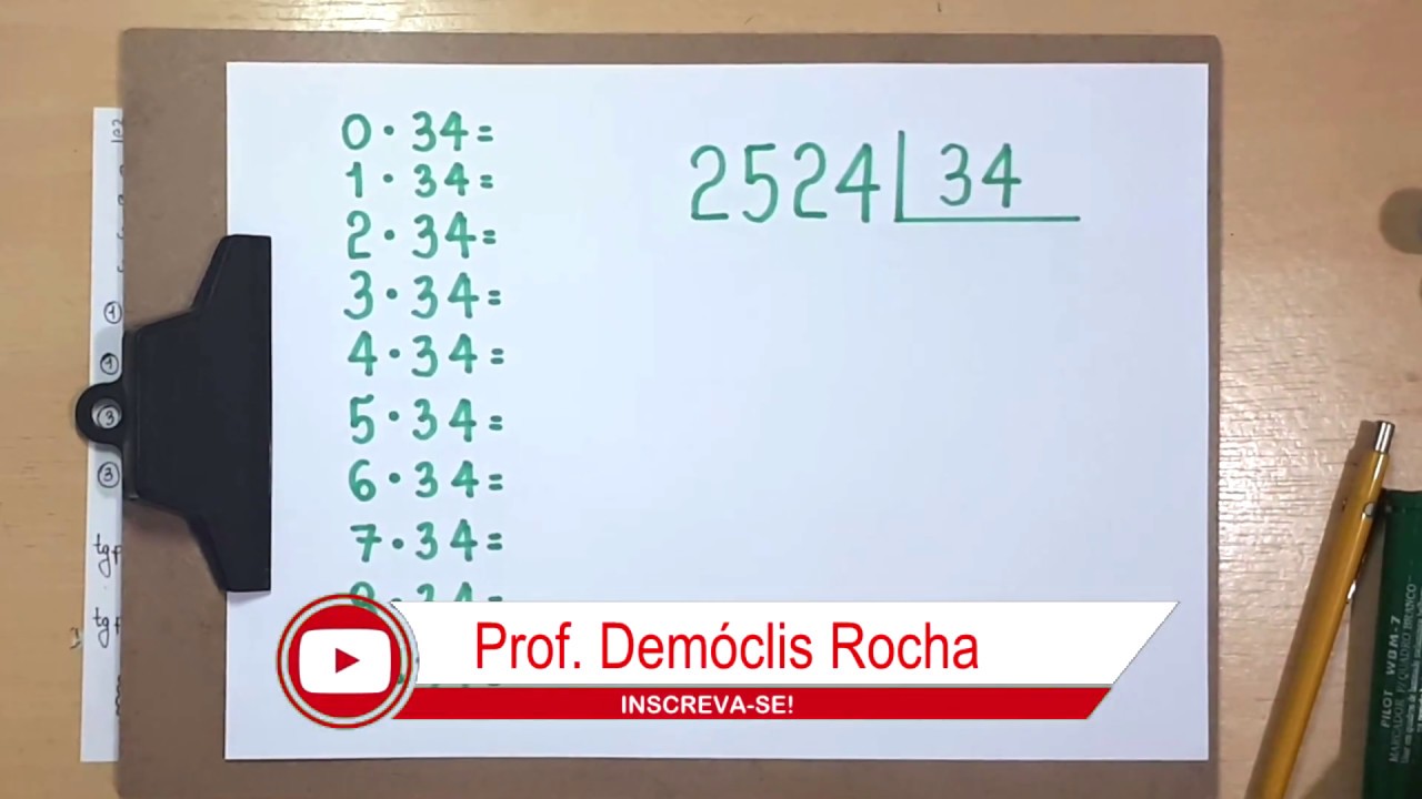 DIVISÃO NÃO EXATA: 2524 dividido por 34