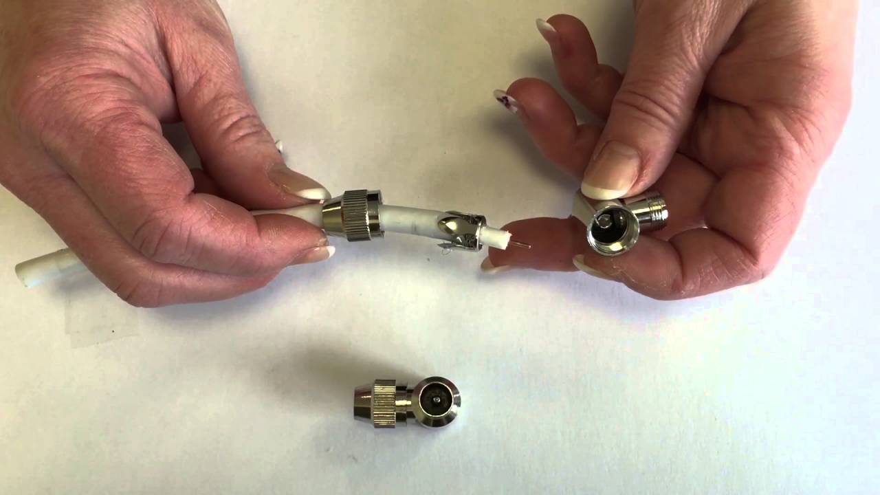 Montageanleitung-116: Koax-Winkelstecker, 75 Ohm, schraubbar, geschirmt, Vollmetal