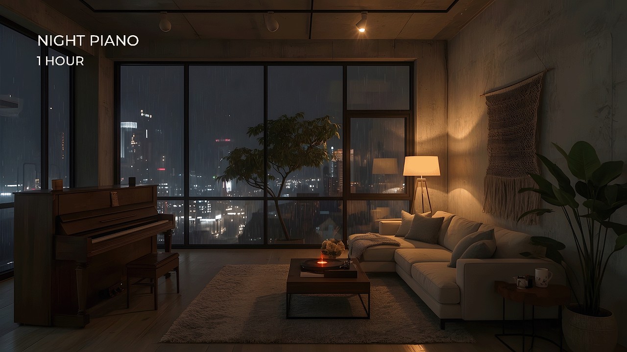 Rainy Night Piano Jazz | 1 Hour Relaxing Music for Study, Focus & Sleep