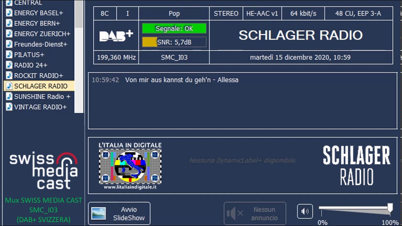 Mux SWISS MEDIA CAST SMC_I03 (DAB+ SVIZZERA)