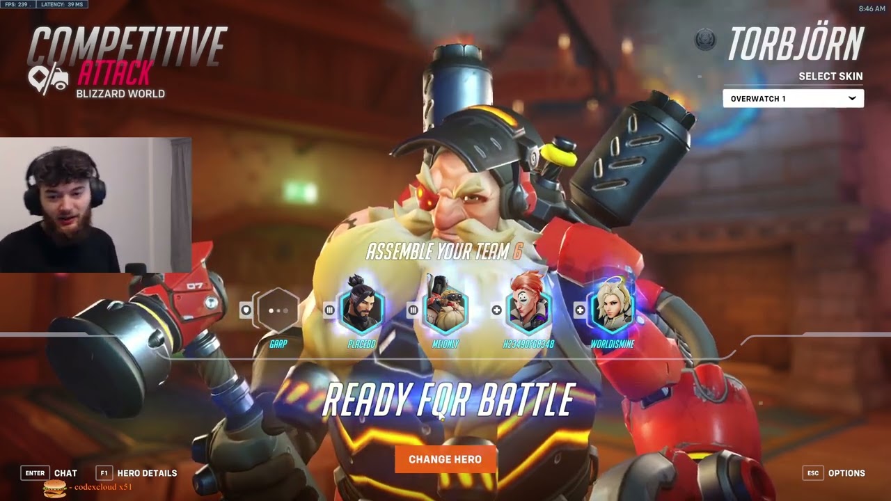 Dafran TORBJORN, WIDOWMAKER COMPETITIVE Gameplay! [ OVERWATCH VOD Replays ]