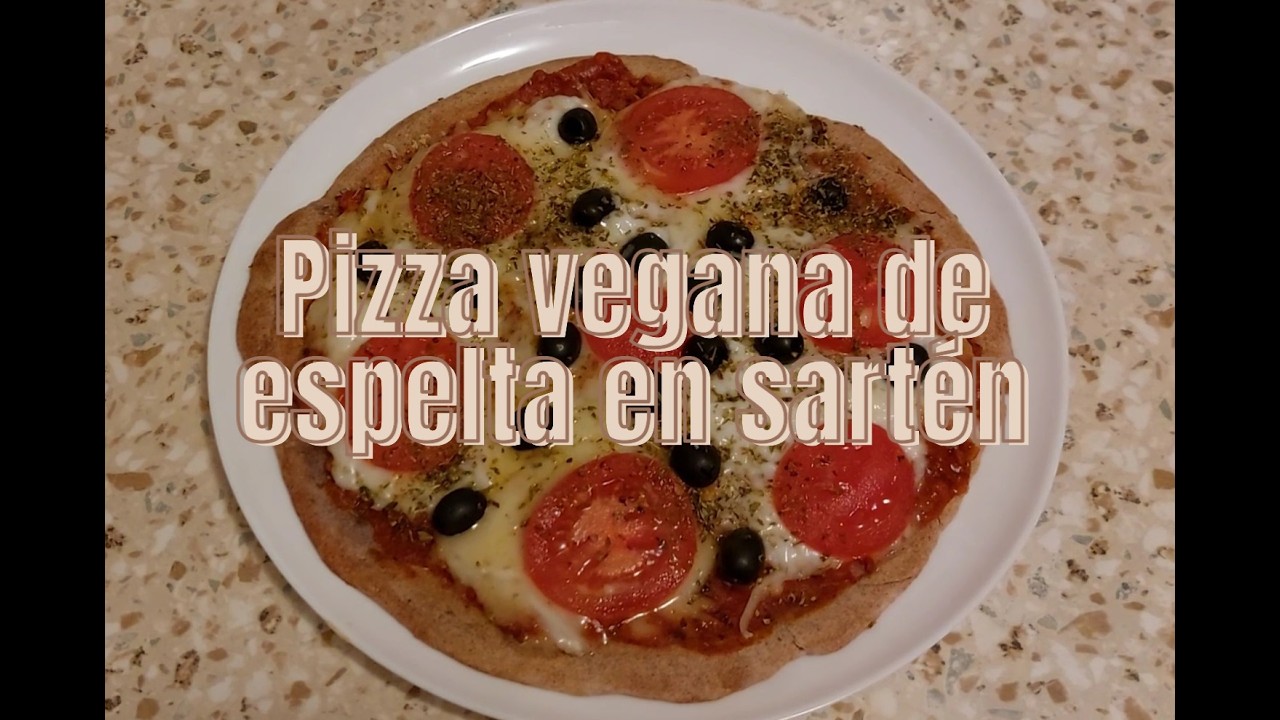 Pizza vegana sin levadura en sartén