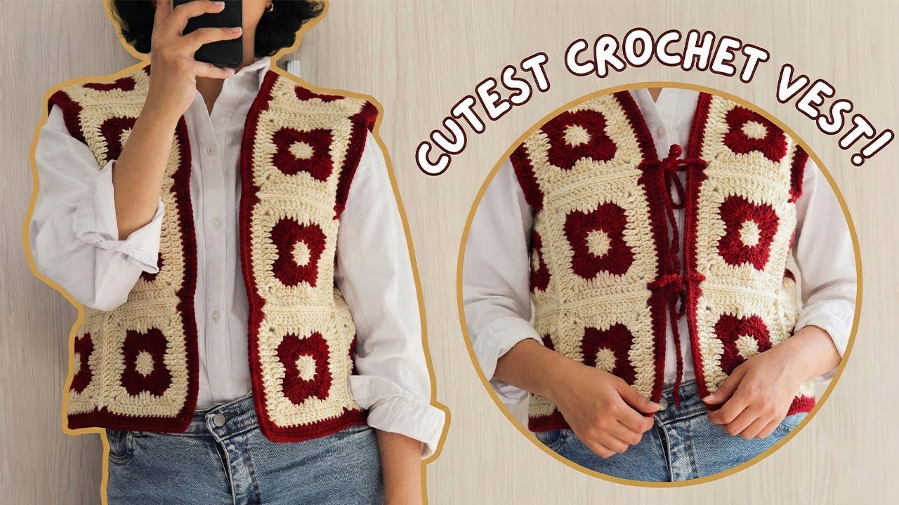 Crochet Vest for Left-Handed Beginners | Easy Granny Square Clothing Tutorial