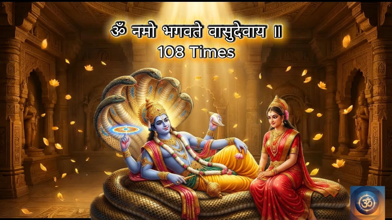 ॐ नमो भगवते वासुदेवाय | OM NAMO BHAGAVATE VASUDEVAYA 108 Times | Powerful Vishnu Mantra #vasudevaya