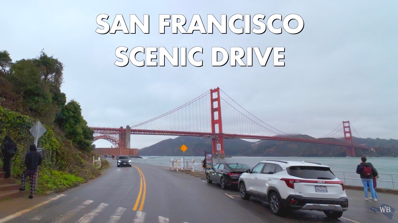 Scenic Drive to Golden Gate Bridge, San Francisco, California