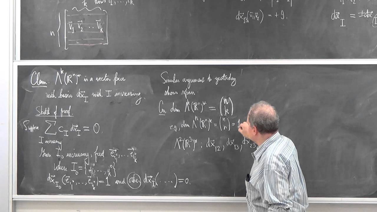 Shifrin Math 3510 Day25: Differential forms, the multilinear setup