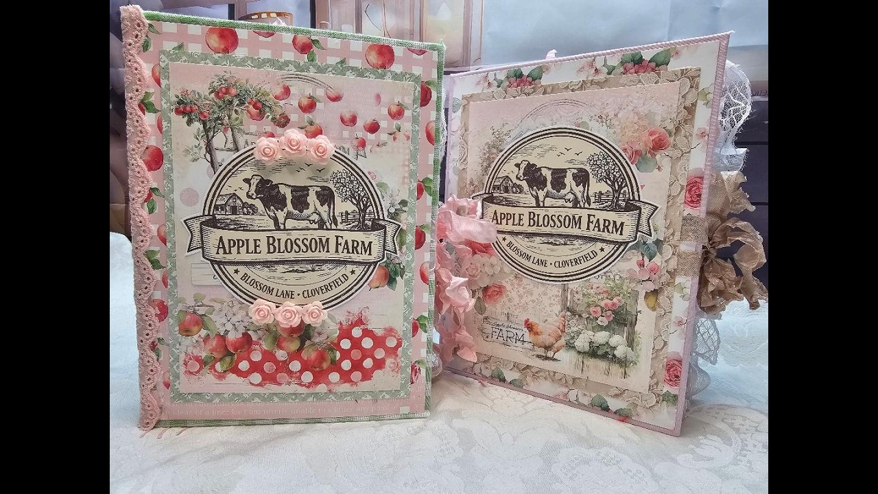 2 блокнота ручной работы в стиле шебби-шик «Весенний стиль» от Apple Blossom Farm @ShabbyArtBoutique