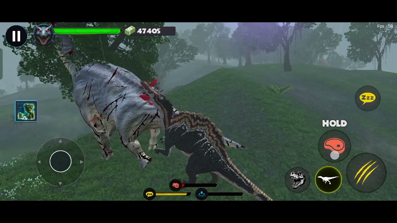I fought all the dinos using the Carnotaurus and Spinosaurus skins