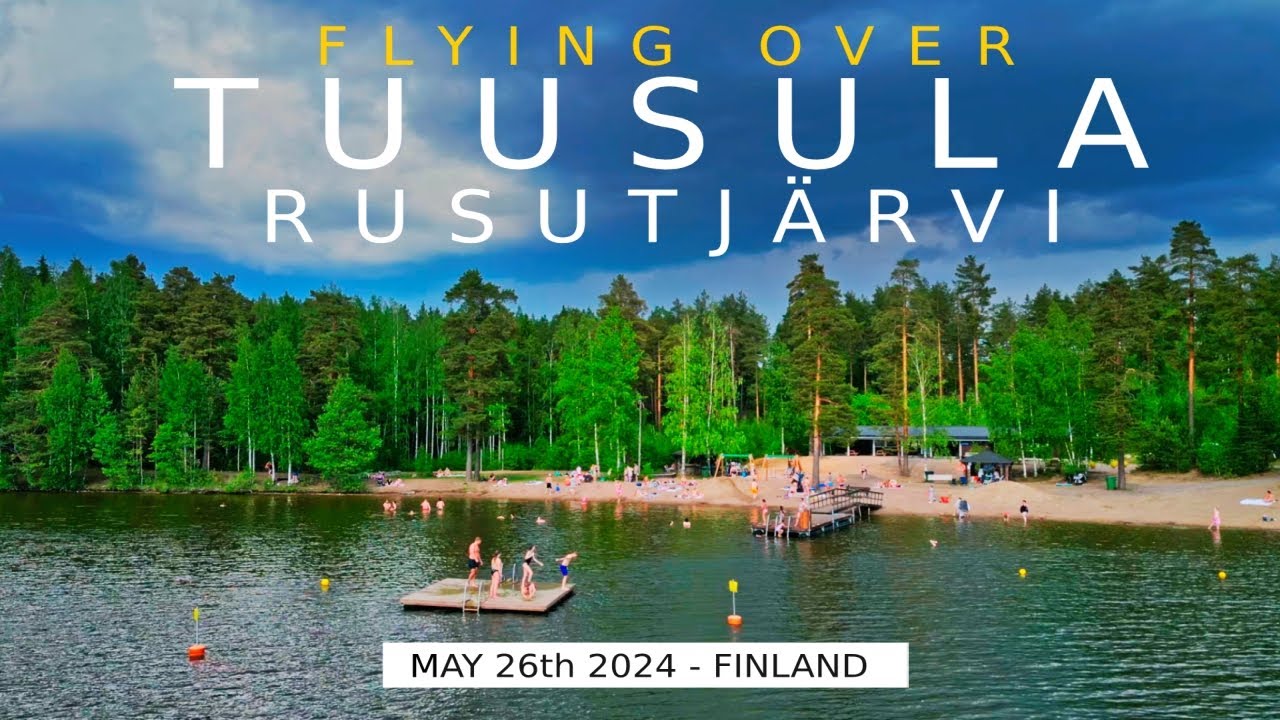 Flying above Tuusula: Lake Rusutjärvi, May 2024, Finland [4K] #slowtv